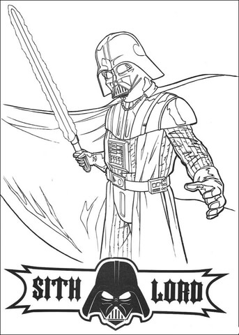 Darth Vader Sith Lord Coloring Page